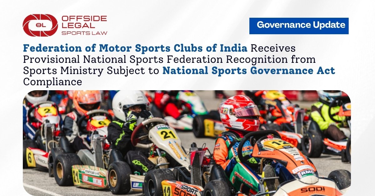 FMSCI Gets Provisional NSF Status Under National Sports Governance Act