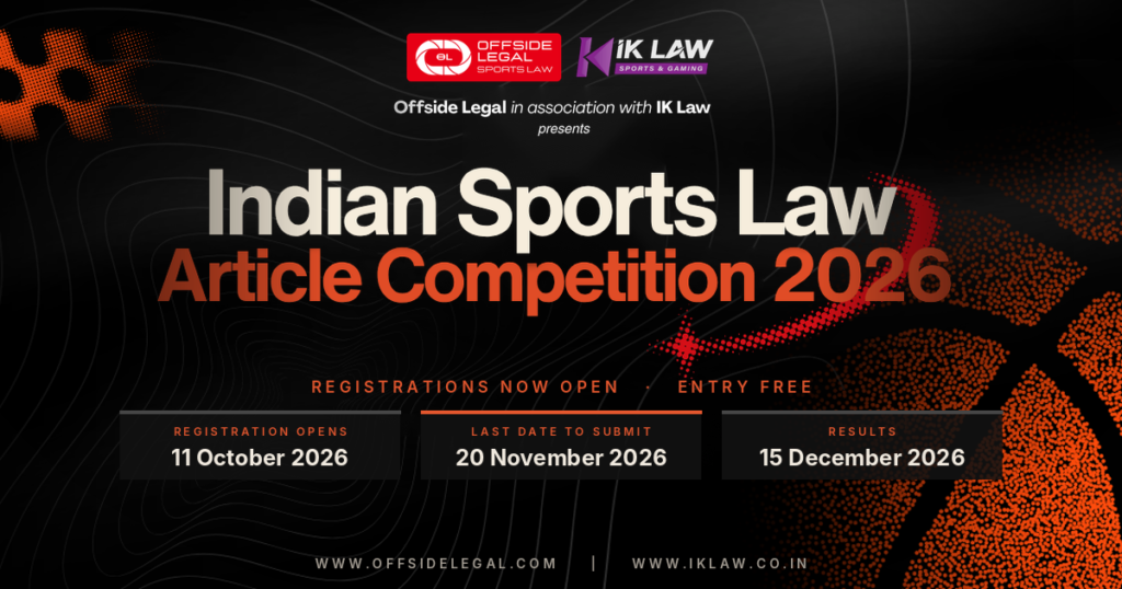 Offside Legal × IK Law: Indian Sports Law Article Competition 2026 – Registrations Open
